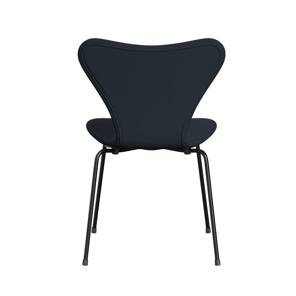 Fritz Hansen 3107 Stuhl Vollpolsterung, Schwarz/Capture Blau