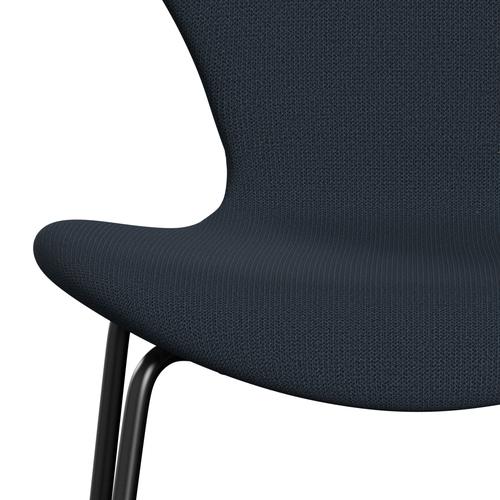 Fritz Hansen 3107 Stuhl Vollpolsterung, Schwarz/Capture Blau