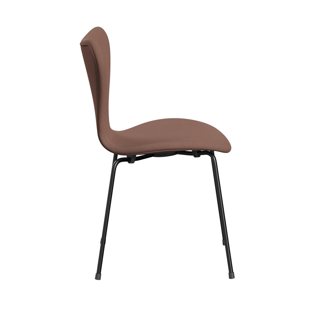 Fritz Hansen 3107 stoel Volledige bekleding, zwart/vangsel baksteen/rood