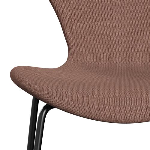 Fritz Hansen 3107 stoel Volledige bekleding, zwart/vangsel baksteen/rood