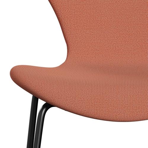 Fritz Hansen 3107 Stuhl Vollpolsterung, Schwarz/Capture Burnt Orange