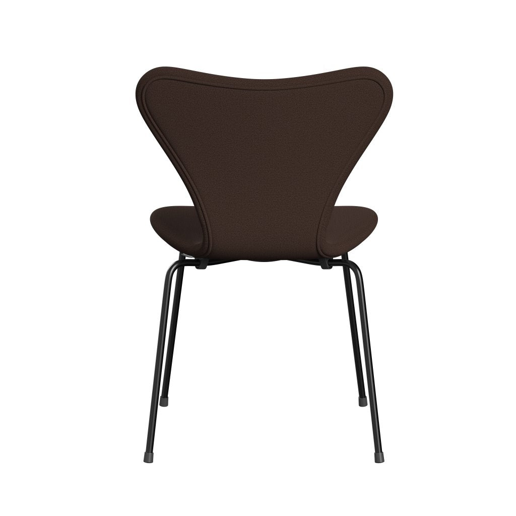 Fritz Hansen 3107 Stuhl Vollpolsterung, Schwarz/Capture Chocolate Brown