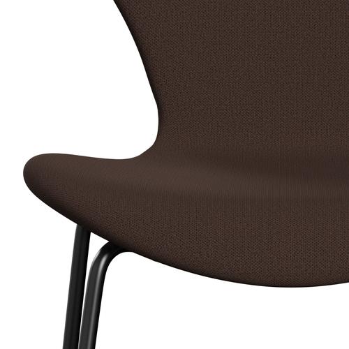 Fritz Hansen 3107 Stuhl Vollpolsterung, Schwarz/Capture Chocolate Brown