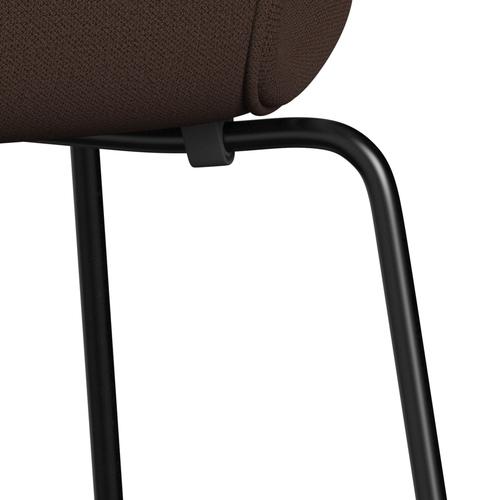 Fritz Hansen 3107 stoel Volledige bekleding, zwart/vangte chocoladebruin