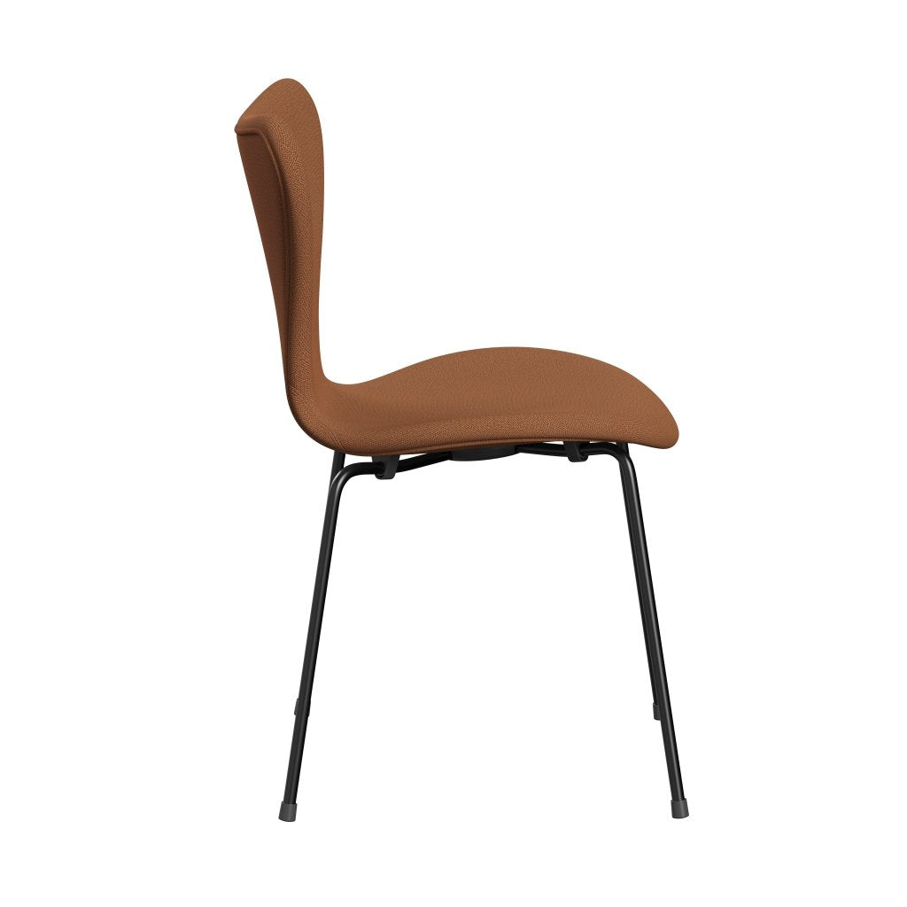 Fritz Hansen 3107 Stuhl Vollpolsterung, Schwarz/Kupfer