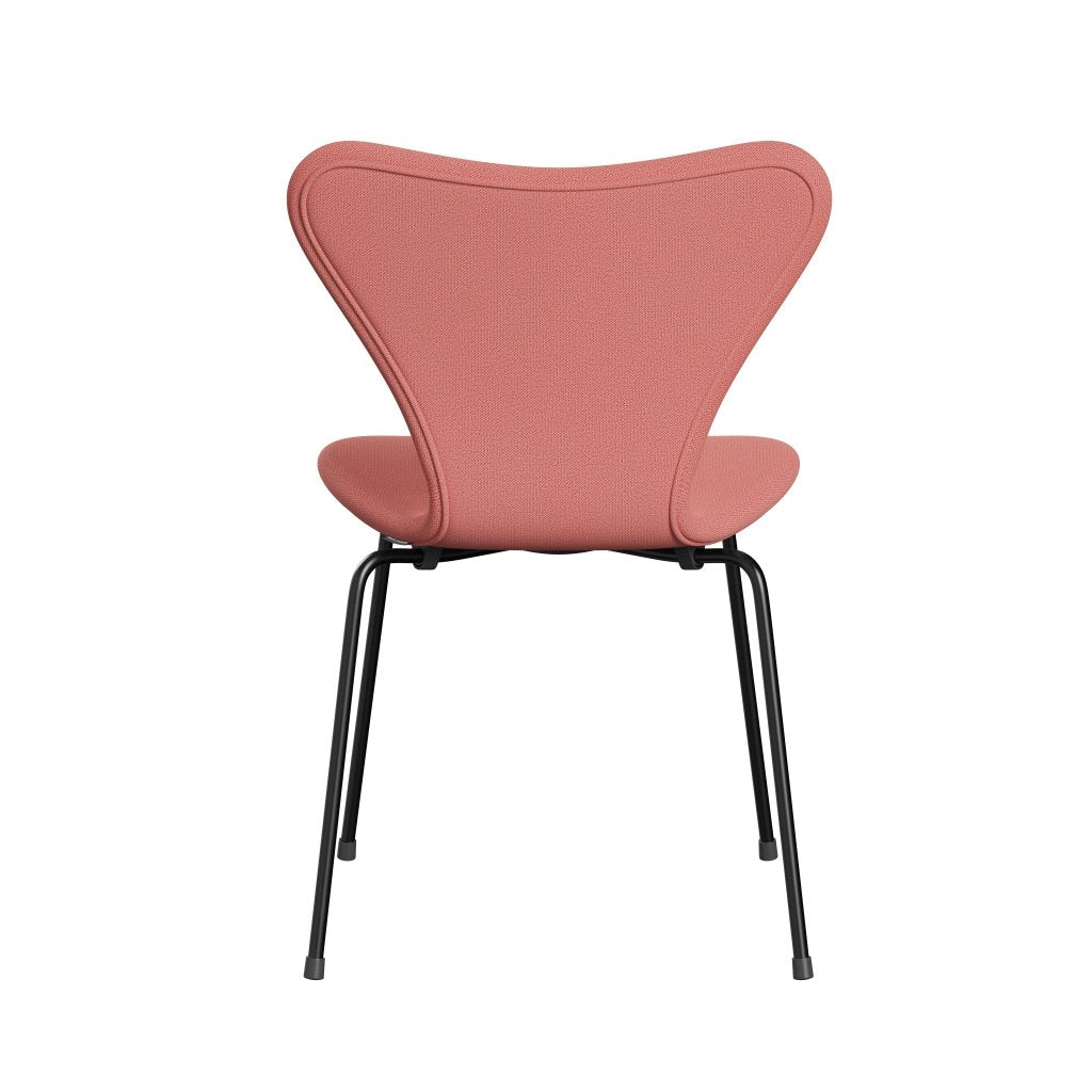 Fritz Hansen 3107 Stuhl Vollpolsterung, Schwarz/Capture Coral