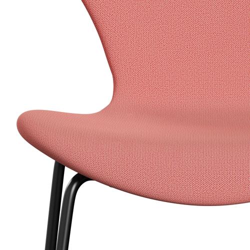 Fritz Hansen 3107 Stuhl Vollpolsterung, Schwarz/Capture Coral