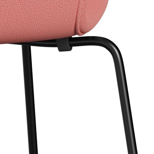 Fritz Hansen 3107 Stuhl Vollpolsterung, Schwarz/Capture Coral