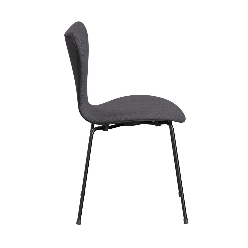 Fritz Hansen 3107 Stuhl Vollpolsterung, Schwarz/Capture Dunkelgrau