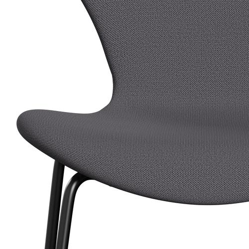 Fritz Hansen 3107 Stuhl Vollpolsterung, Schwarz/Capture Dunkelgrau