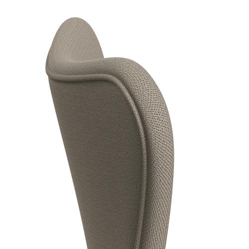 Fritz Hansen 3107 Stuhl Vollpolsterung, Schwarz/Capture Grey Sand