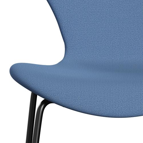 Fritz Hansen 3107 stoel Volledige bekleding, zwart/vangt direct blauw