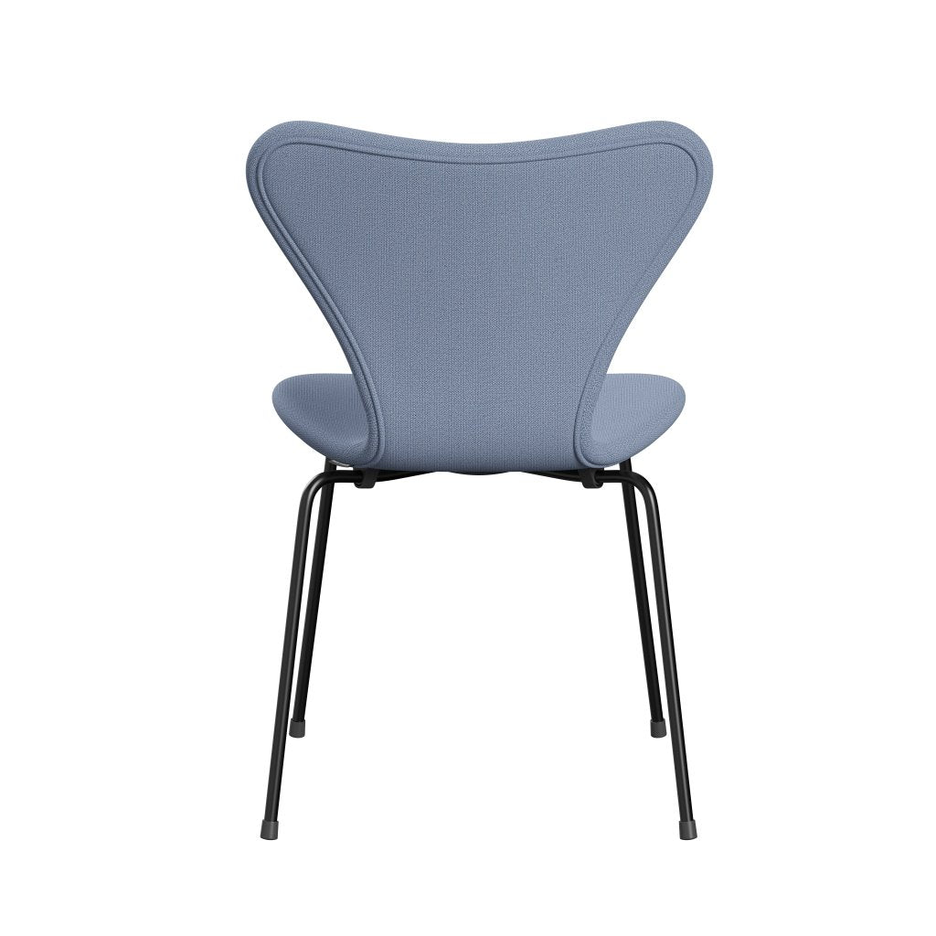 Fritz Hansen 3107 Stuhl Vollpolster, Schwarz/Capture Hellblau (Cp4902)