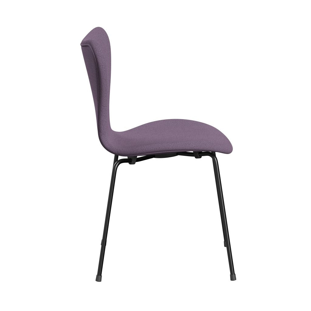 Fritz Hansen 3107 stoel Volledige bekleding, zwart/vanglicht licht violet