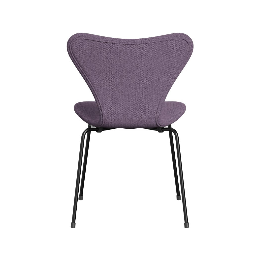 Fritz Hansen 3107 Stuhl Vollpolsterung, Schwarz/Capture Light Violet