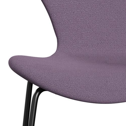 Fritz Hansen 3107 stoel Volledige bekleding, zwart/vanglicht licht violet