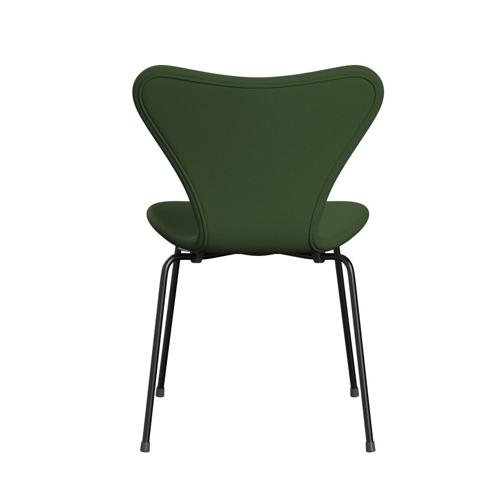 Fritz Hansen 3107 Stuhl Vollpolsterung, Schwarz/Moosgrün