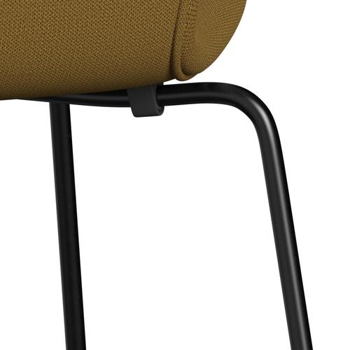 Fritz Hansen 3107 Stuhl Vollpolsterung, Schwarz/Capture Mustard Dark