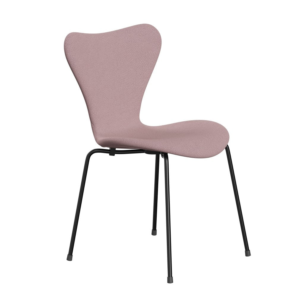 Fritz Hansen 3107 Stuhl Vollpolsterung, Schwarz/Capture Pink