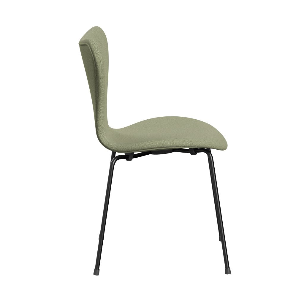 Fritz Hansen 3107 stoel Volledige bekleding, zwart/vangst zacht groen