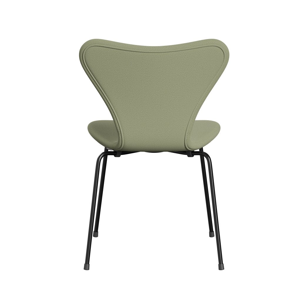 Fritz Hansen 3107 stoel Volledige bekleding, zwart/vangst zacht groen