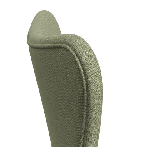 Fritz Hansen 3107 Stuhl Vollpolsterung, Schwarz/Capture Soft Green