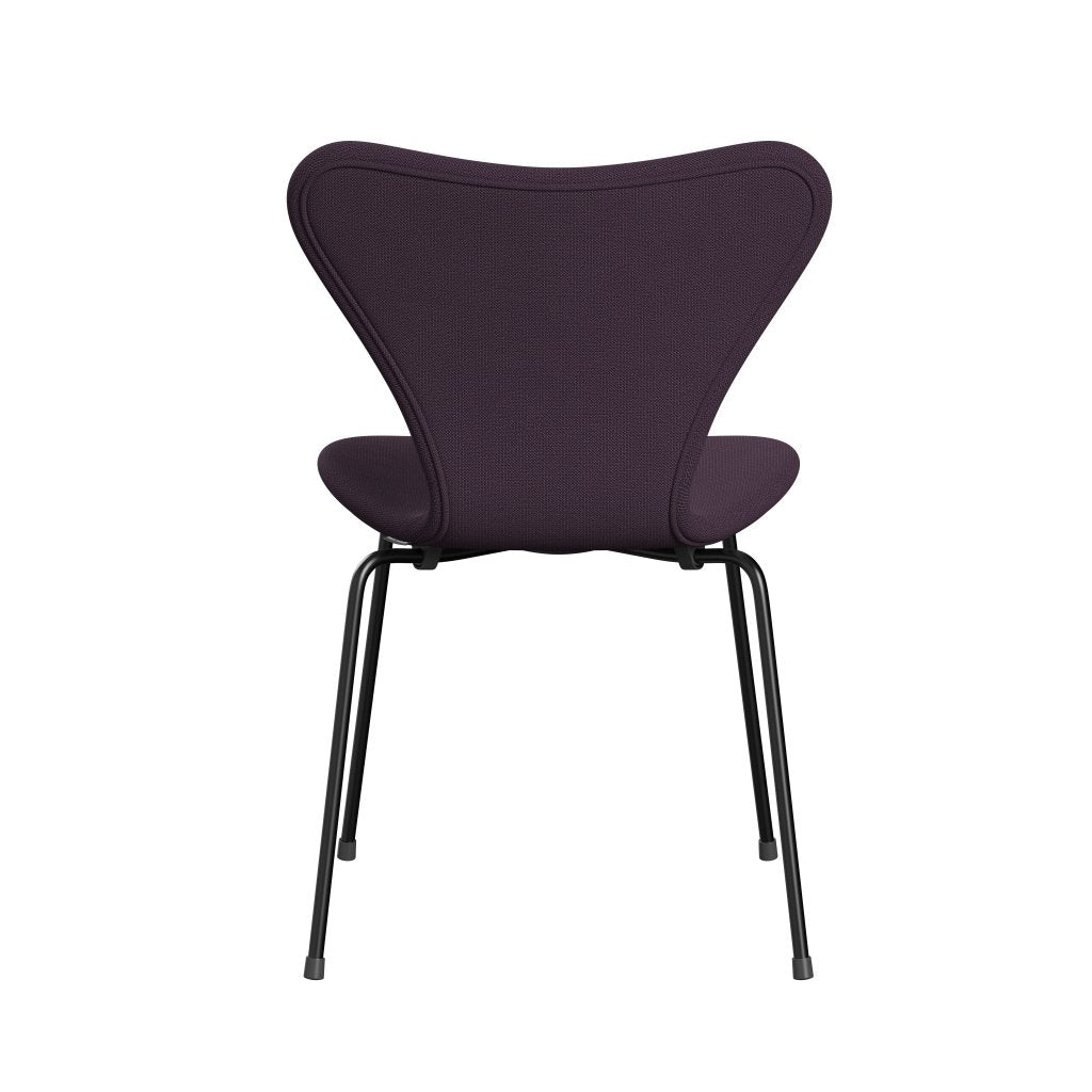 Fritz Hansen 3107 Stuhl Vollpolsterung, Schwarz/Capture Violet Dark