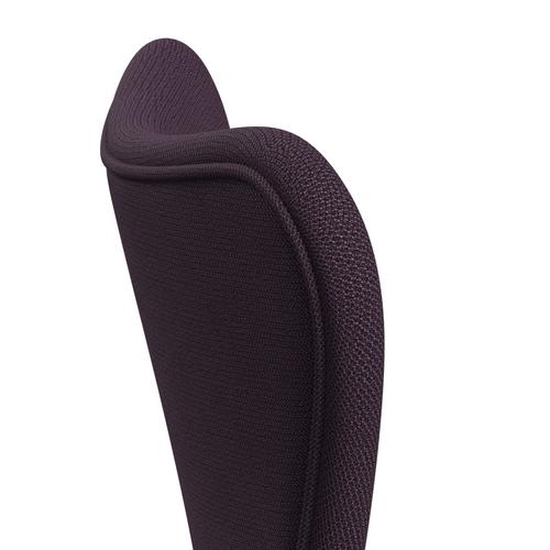 Fritz Hansen 3107 Stuhl Vollpolsterung, Schwarz/Capture Violet Dark