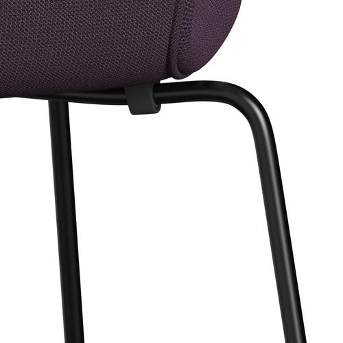 Fritz Hansen 3107 stoel Volledige bekleding, zwart/vangviolet donker