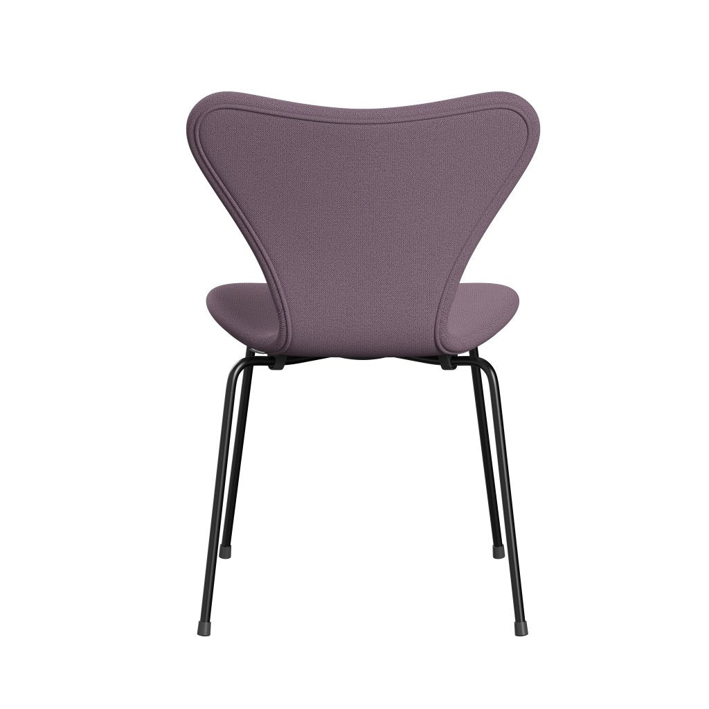 Fritz Hansen 3107 Stuhl Vollpolsterung, Schwarz/Capture Violett/Braun