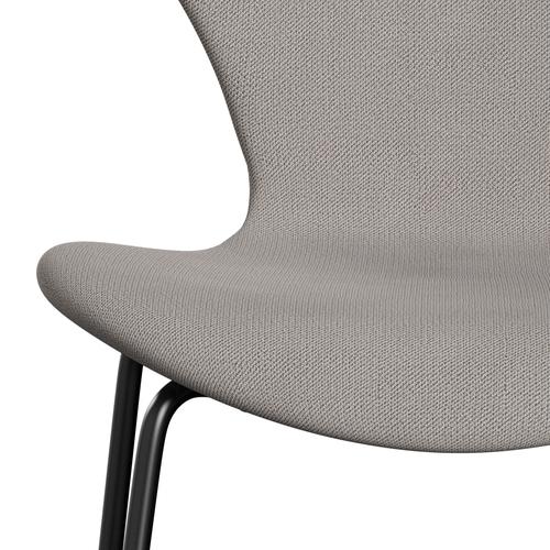 Fritz Hansen 3107 Stuhl Vollpolsterung, Schwarz/Capture Warm Grey Light