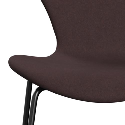 Fritz Hansen 3107 Stuhl Vollpolsterung, Schwarz/Christianshavn Blau/Orange