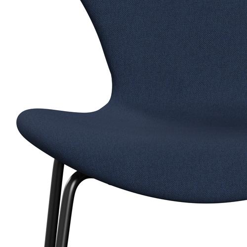 Fritz Hansen 3107 Stuhl Vollpolsterung, Schwarz/Christianshavn Dunkelblau