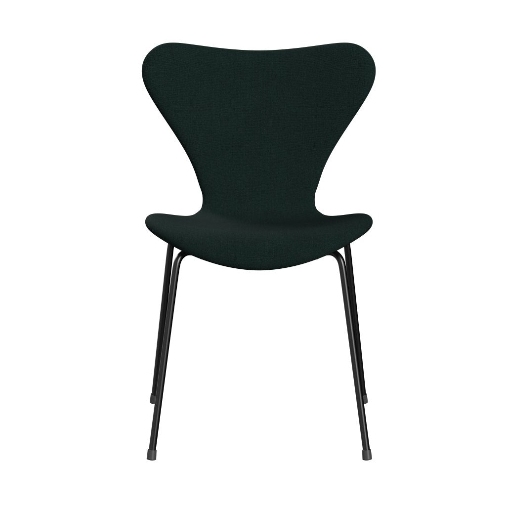 Fritz Hansen 3107 Stuhl Vollpolsterung, Schwarz/Christianshavn Dunkelgrün