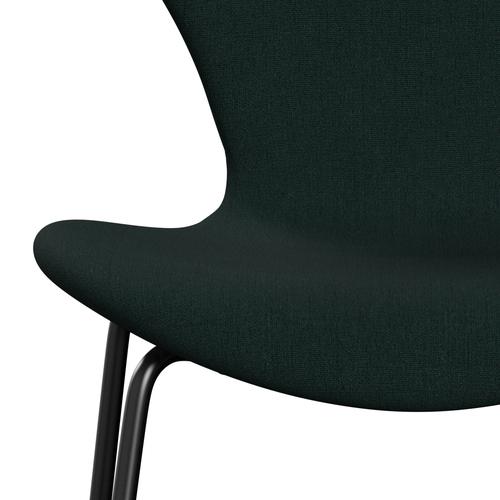 Fritz Hansen 3107 Stuhl Vollpolsterung, Schwarz/Christianshavn Dunkelgrün