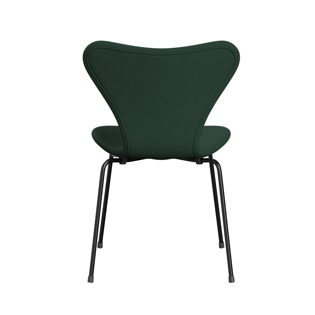 Fritz Hansen 3107 Stuhl Vollpolsterung, Schwarz/Christianshavn Dunkelgrün Uni