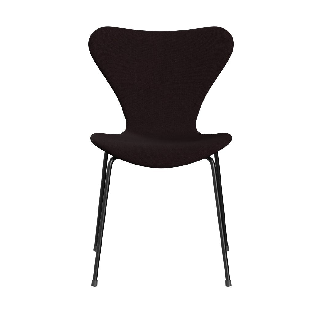 Fritz Hansen 3107 Stuhl Vollpolsterung, Schwarz/Christianshavn Dunkelrot Uni