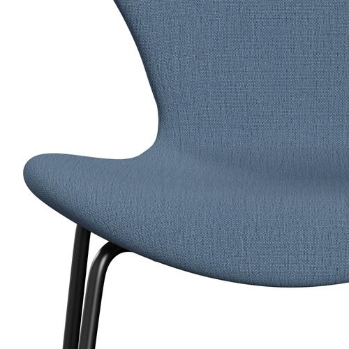 Fritz Hansen 3107 Stoel Volledige bekleding, zwart/Christianshavn Light Blue