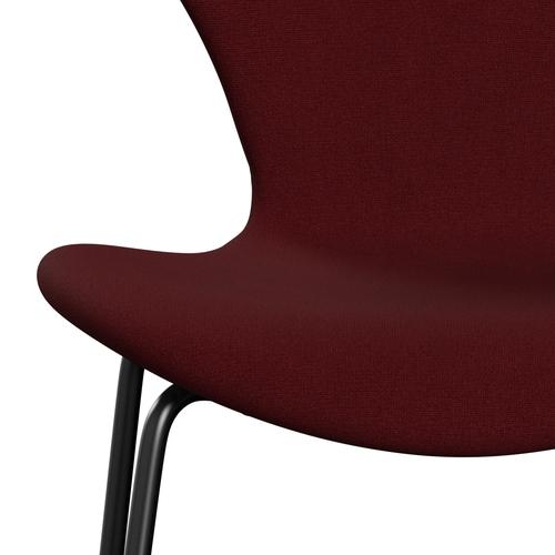 Fritz Hansen 3107 Stuhl Vollpolsterung, Schwarz/Christianshavn Rot Uni