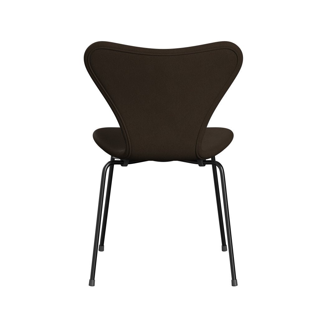 Fritz Hansen 3107 Stuhl Vollpolsterung, Schwarz/Komfort Beige/Sand