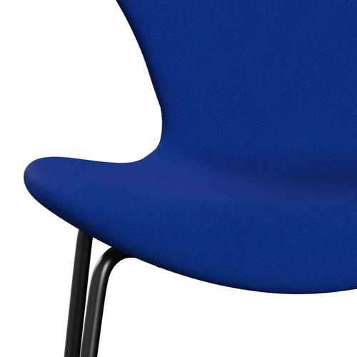 Fritz Hansen 3107 stoel Volledige bekleding, zwart/comfortblauw (C00035)