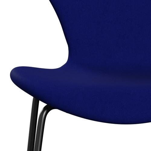 Fritz Hansen 3107 Stoel Volledige bekleding, zwart/comfortblauw (C66008)