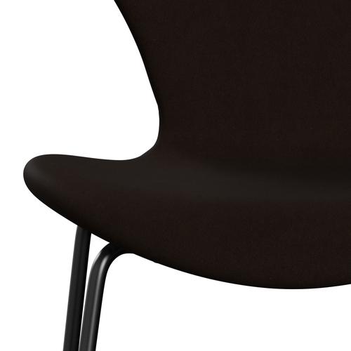 Fritz Hansen 3107 Stoel Volledige bekleding, zwart/comfortbruin (C01566)