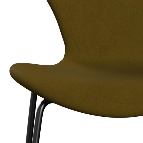 Fritz Hansen 3107 Stoel Volledige bekleding, zwart/comfortbruin (C68007)