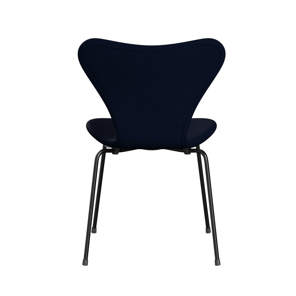 Fritz Hansen 3107 stoel Volledige bekleding, zwart/comfort donkergrijs/blauw