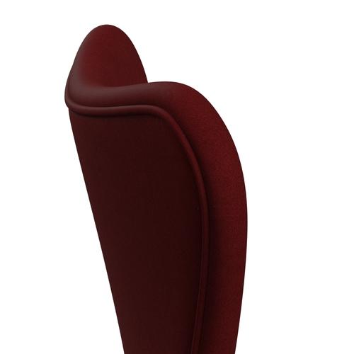 Fritz Hansen 3107 Stoel Volledige bekleding, zwart/comfort Dark Red (C01153)