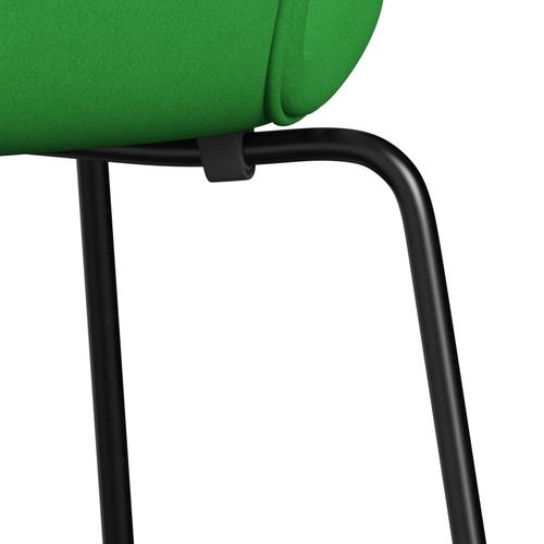 Fritz Hansen 3107 Stoel Volledige bekleding, zwart/comfortgroen (C68003)