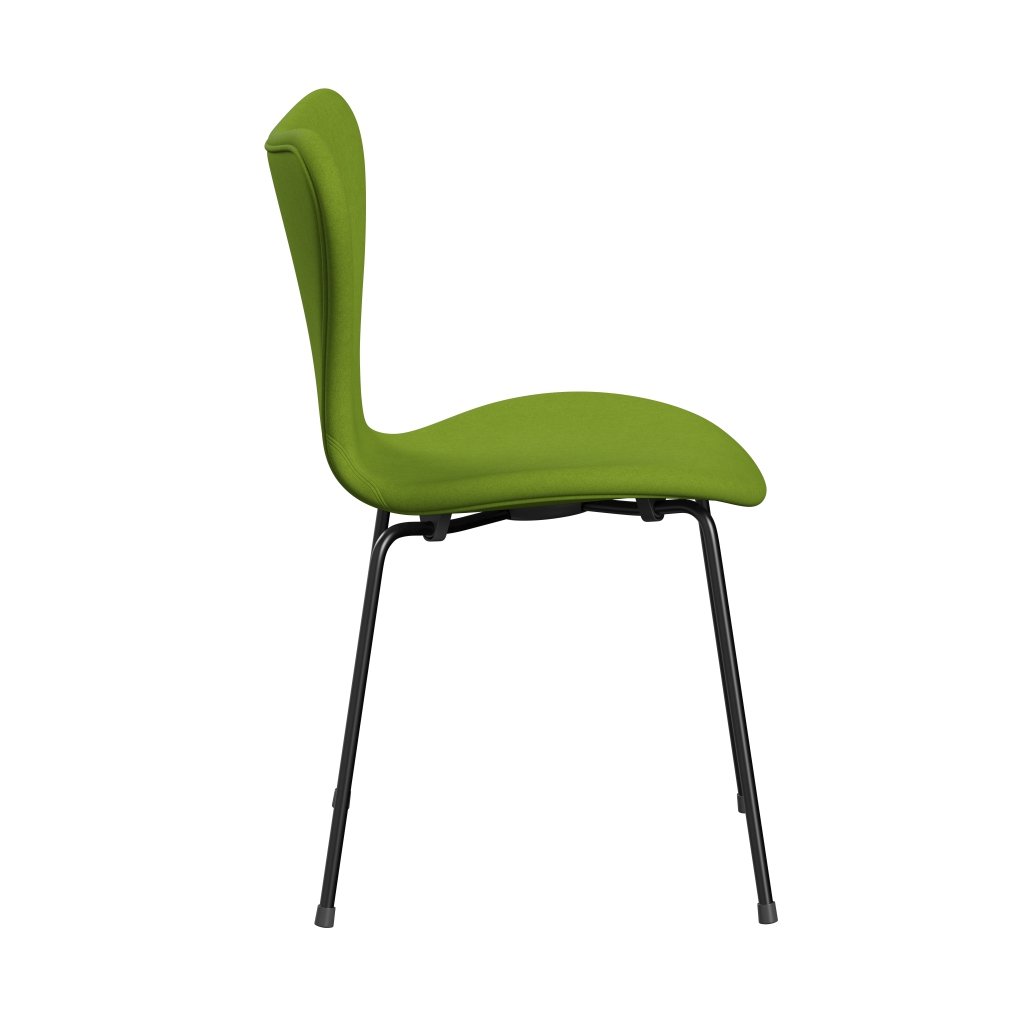 Fritz Hansen 3107 Stoel Volledige bekleding, zwart/comfortgroen (C68011)