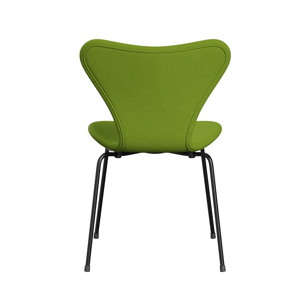 Fritz Hansen 3107 Stoel Volledige bekleding, zwart/comfortgroen (C68011)