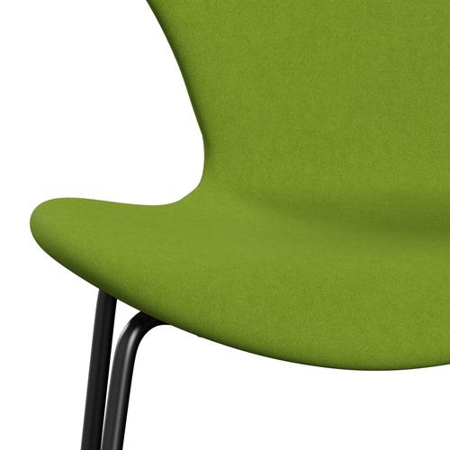 Fritz Hansen 3107 Stoel Volledige bekleding, zwart/comfortgroen (C68011)